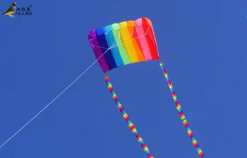 Gratis Forsendelse NYE Single-line Software-Kite Otte Huller Kites Med Håndtag og Line Sende 2stk 10m Rainbow Hale, God Flyvende