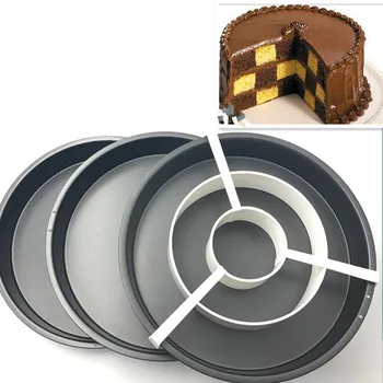 Gratis forsendelse Nye Skakternet Kage Skimmel 3 Non-Stick bradepande Tin Divider Set DIY Bageforme 8