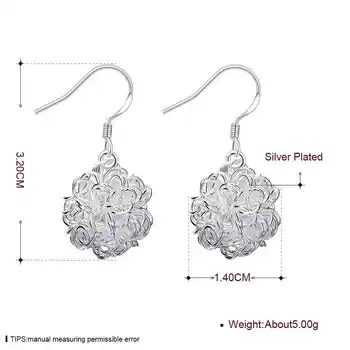Gratis Forsendelse online shopping i indien sølv earings mode smykker Tennis Ball drop øreringe pendientes charme SMTE076