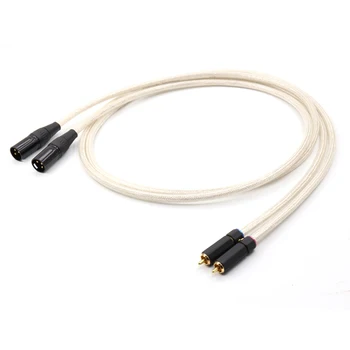Gratis forsendelse par QED Silver-Platedr OFC rent kobber RCA han til XLR han Audio Interconnect Kabel