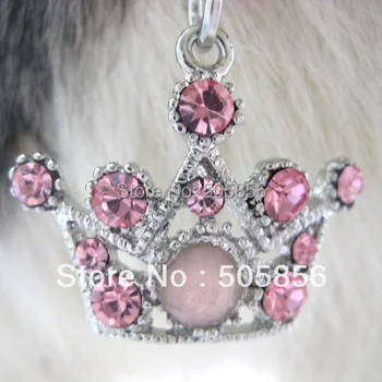 Gratis forsendelse!Pink/Blå/Lilla dog perler halskæde krave med sash crown charme,hund smykker/S M L