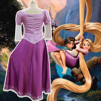 Gratis Forsendelse Prinsessen Rapunzel Fancy Kjole Voksen Kostumer til Halloween/Carnival Part Sammenfiltrede Cosplay Kostumer til Kvinder