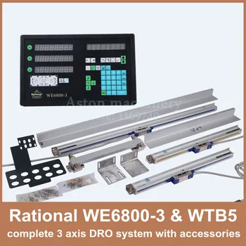 Gratis Forsendelse Rationel WE6800-3 3-akset DRO digital udlæsning til fræsning drejebænk maskine med 3 stk WTB5 lineær skala