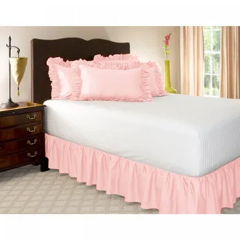 Gratis forsendelse ren farve uden seng overflade elastik bed nederdel tvilling, fuld, dronning king size bed forklæde sengetæppe 38cm højde