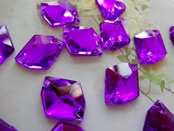 Gratis forsendelse ren lilla sy på rhinestones kosmiske form 13*16mm krystal perle sten flatback til kjole 80pcs/masse