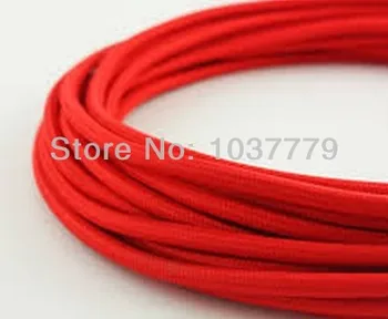 GRATIS Forsendelse Rød farve vintage-pendel stof kabler 6meters/masse DIY stof tekstil ledning ledning