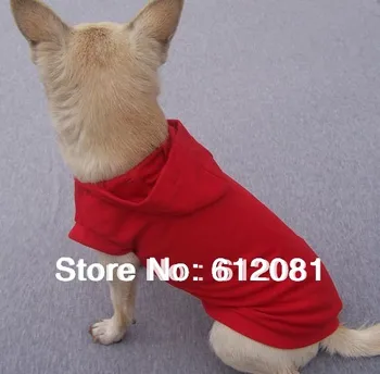 Gratis forsendelse solid ren farve Blank Dog Hættetrøjer shirt med hat 5 Farve Blandet 20pcs/masse