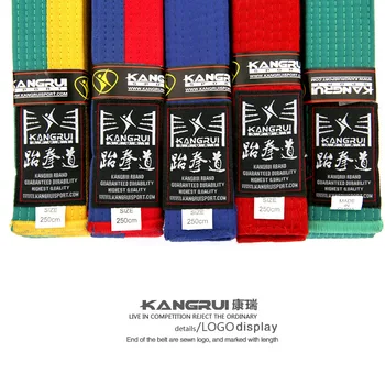 Gratis forsendelse taekwondo bælte farverige hvid gul rød grøn sort professionel divisa niveau tkd Kampsport Karate Judo2.5M