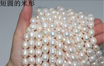 Gratis Forsendelse Top Real pearl Perle 10-11mm Hvid Naturlige perle fremhæve Pearl 40cm Strand Løse Perler Kvinder Smykker DIY