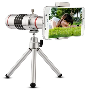 Gratis Forsendelse Universal Klip På 18X Teleobjektiv Mobiltelefon Optisk Zoom Teleskop Kamera Til iPhone Sumgung HTC Asus JT11