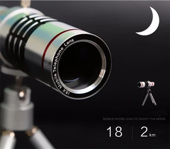 Gratis Forsendelse Universal Klip På 18X Teleobjektiv Mobiltelefon Optisk Zoom Teleskop Kamera Til iPhone Sumgung HTC Asus JT11