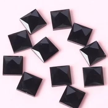Gratis forsendelse!VARMT! sort firkantet flad ryg glas crystal rhinestones DIY mobiltelefon shell nail art Høj kvalitet smykker materialer