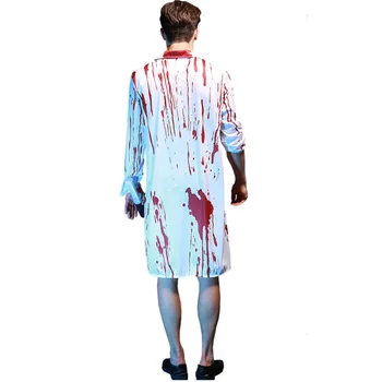 Gratis Forsendelse Voksne Mænd Blodige Læge Kostume Halloween Cosplay Kostumer Horror Killer Karakter Cosplay Blodige Læge