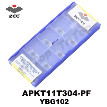 Gratis Forsendelse ZCC APKT11T304-PF YBG102 (10stk/masse) ZCC.CT APKT11T304 wolframcarbid Skærende værktøjer Fræsning indsætte APKT 11T304