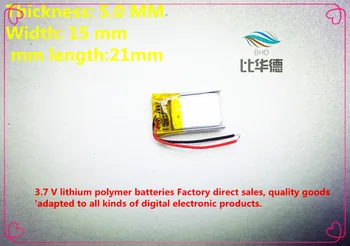(gratis fragt)(2 beklædningsgenstande/masse) 501521 3,7 V 110mah lithium - polymer batteri kvalitet af varer, kvaliteten af ROHS-certificering myndighed