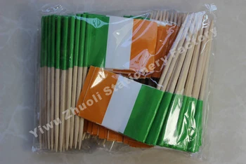 Gratis Fragt Irland Flag Tandstikker Flag 3.5X2.5CM 300pcs/taske Irland Nationale Flag