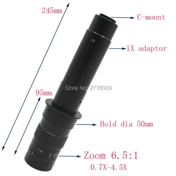 Gratis Fragt Max antal 600x Zoom C-mount-Glas Linse Adapter 4,5 X Adapter Til Industrien Mikroskop-Kamera Okular Forstørrelse
