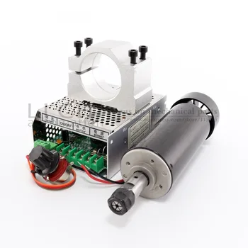 Gratis fragt på 0,5 kw luftkølet spindel ER11 chuck CNC-500W Spindel Motor + 52 mm spændebånd + Strømforsyning omdrejningsregulator For CNC DIY