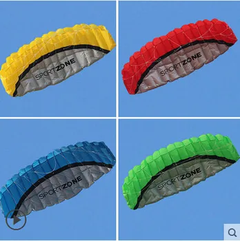 Gratis levering af Høj Kvalitet 2,5 m Dual Linje 4 Farver Parafoil Faldskærm Sport Stranden Kite Let at Flyve