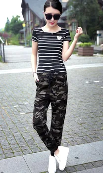 Gratis Levering Af Høj Kvalitet, Nye Mode Dame Camouflage Bukser Kalv-Længde Bukser For Kvinder