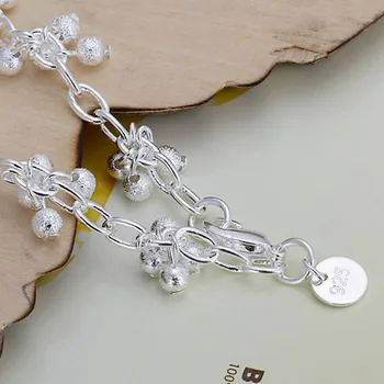 Gratis Shipping Engros sølv armbånd, 925 mode forsølvede smykker Lilla Vedhæng Armbånd /THSFDHPO OGNOVHKM