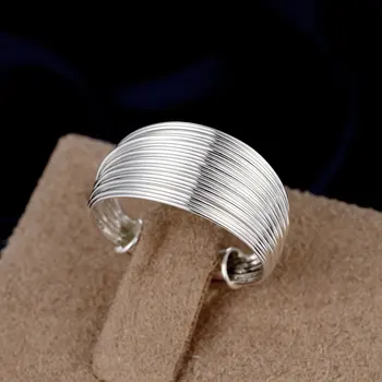 Gratis Shipping Engros Sølv-forgyldt Ring,Sølv Mode Smykker,Multi-Linjer Kontrolkanalen Smykker Kvinder&Mænd Gave Finger Ringe