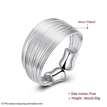 Gratis Shipping Engros Sølv-forgyldt Ring,Sølv Mode Smykker,Multi-Linjer Kontrolkanalen Smykker Kvinder&Mænd Gave Finger Ringe