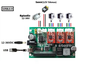 GRBL 0.9 J,USB-port cnc engraving machine control board, 3-akse kontrol,laser engraving machine yrelsen