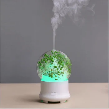 GRTCO Bevaret Friske Blomster Aroma Æterisk Olie Diffuser Ultralyd Luft Luftfugter med 7Color LED-Lys El-Aroma