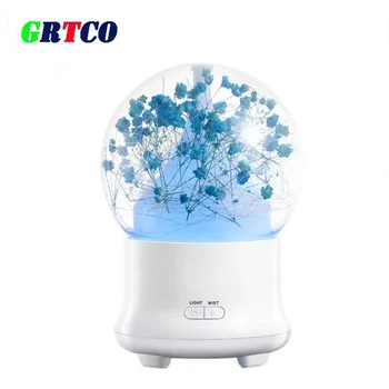 GRTCO Bevaret Friske Blomster Aroma Æterisk Olie Diffuser Ultralyd Luft Luftfugter med 7Color LED-Lys El-Aroma
