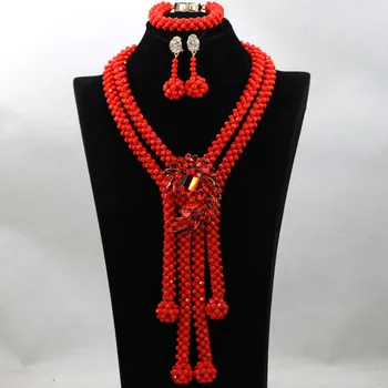 Grøn Krystal Perler Brude Smykker Sæt Afrikanske Kostume Halskæde Nigerianske Bryllup Afrikanske Perler Smykke Sæt Gratis Fragt ABF405