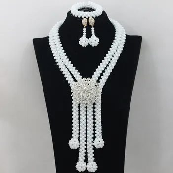 Grøn Krystal Perler Brude Smykker Sæt Afrikanske Kostume Halskæde Nigerianske Bryllup Afrikanske Perler Smykke Sæt Gratis Fragt ABF405
