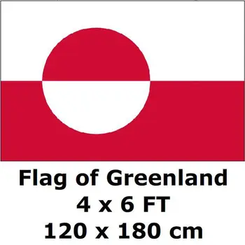 Grønlandske Flag, 120 x 180 cm Grønlænder Grønlandske Flag Og Bannere Nationale Flag, Banner Land