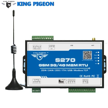GSM 3G 4G SMS RTU Alarm Controller 2DIN 2AIN/PT100 2 Relæ Output-Overvågning Fungerer ved SMS-APP ' en Understøtter TCP UDP