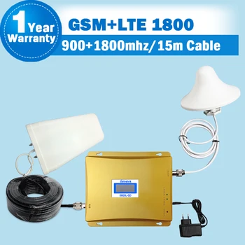 GSM 900 4G LTE 1800 (FDD Band 3) Dual Band-Repeater LCD-Display 65 db Gain GSM 900 OG DCS 1800mhz Trådløse Mobile Signal Booster S47