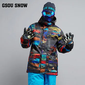 GSOUSNOW nye ski jakke, han vindtæt, varm fortykkelse, multi farvet ski dragt, ski, der passer, mand