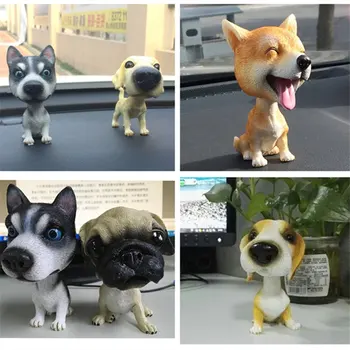 GSPSCN 2017 Ny Bil 3D Søde Hunde Klistermærker Corgi Husky Ryst på Hovedet Dukke Hund, Bil Nikkende Hund Indre Dyr Kreative Mærkat