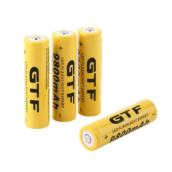 Gtf 2017 Fremme Nye 4stk 18650 3,7 v 9800mah Li-ion Genopladeligt Batteri+EU-Smart Indikator Batteri Oplader