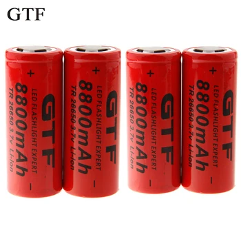 GTF 4stk 26650 Batteri 3,7 v 8800mah Genopladeligt Li-ion Batteri Brug for Lommelygten genopladeligt Batteri