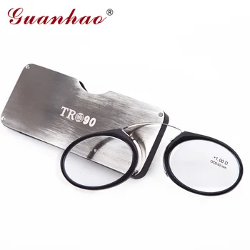 Guanhao Titanium Magnetisk Læse-Briller med Næse Klip Runde Optiske Briller Dioptri Recept Briller, Briller til Læsning