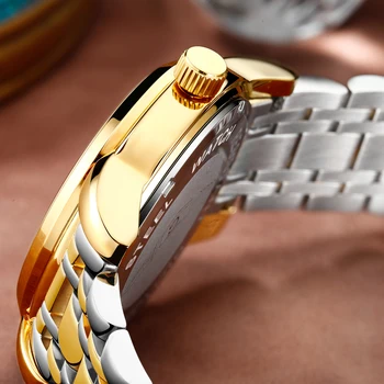 GUANQIN Mænd Ure Kinesiske Guld Dragen Mærke Luksus Skulptur Mekaniske Ure Mænd Business Mode Vandtæt Armbåndsure Design