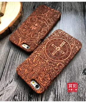 Gud Totem Constandine Mobile Træ Phone Case Til Apple iPhone 6 6plus 5 5S SE Udskæring i Træ Tilfælde Dække For Iphone 6S 6 Plus