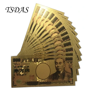 Guld 7777777 Lucky 7 Gyldne Penge Collectible 24K Guld Folie Sedler Japan 10000 Yen Guld Seddel 100pcs/masse