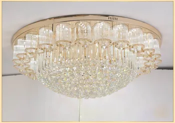 Guld Krystal loftslampe Stativ Crystal passer til Foyeren, K9 Krystal loftslampe Belysning Glans Gratis Fragt