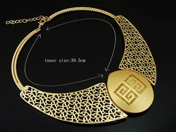 Guld smykker sæt afrikanske guld fashion smykker sæt fine smykker sæt kvinder bryllup store halskæde