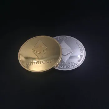 Guld Sølv Forgyldt Ethereum Mønt Replica kunstsamling Gave Fysisk Metal Antik Efterligning Ikke-valuta Mønter Samleobjekter
