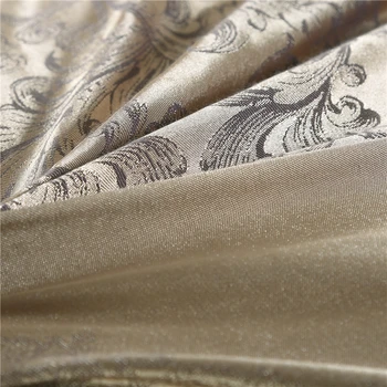 Guld, sølv og hvid luksus sengetøj sæt queen/king size pletten seng sæt 4stk bomuld, silke, blonder dynebetræk lagen sæt