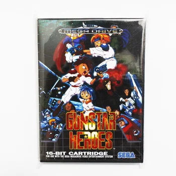 Gun-Stjernede Heros Spil Patron, 16 bit MD Spillet Kort Med en Retail Box Til Sega Mega Drive