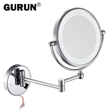 GURUN led makeup-spejl med led lys forfængelighed kosmetiske makeup-spejl i badeværelse forstørrelse intimbarbering fyldes op spejle