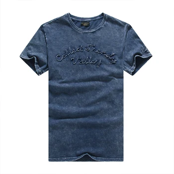 GustOmerD Vand Vasket 2017 Nye Mode Design Herre T-shirts Broderi Korte Ærmer O-Neck Tops Tees Bomuld Casual T Shirt for Mænd